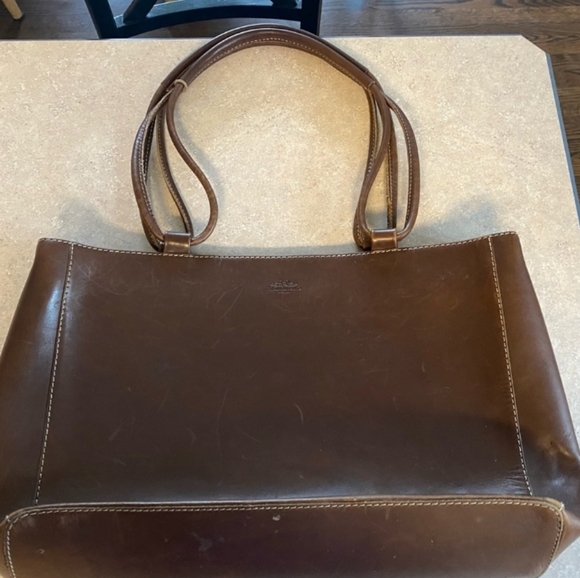 Tramontano Napoli Italian handmade brown 100% genuine Leather Tote - Picture 2 of 5